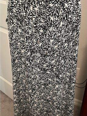Cynthia Rowley Black & White Abstract Maxi Skirt